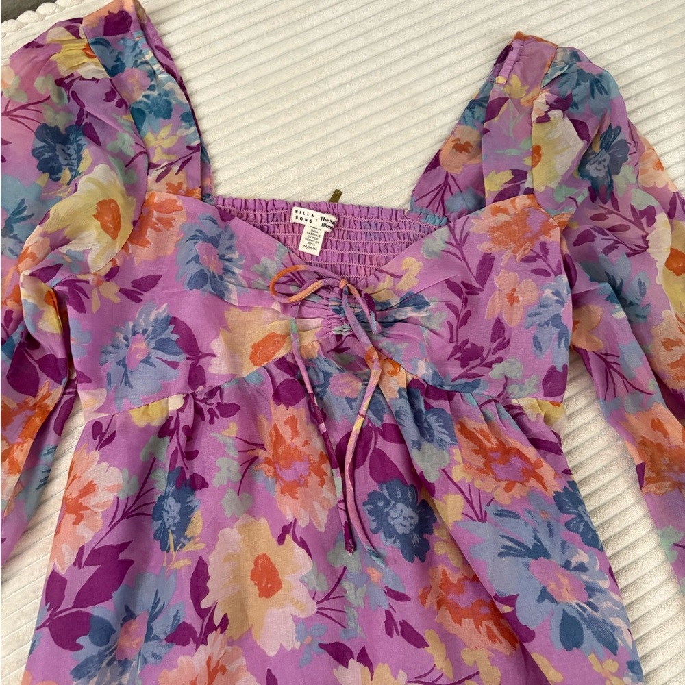 Billabong Floral Puff Sleeve Dress